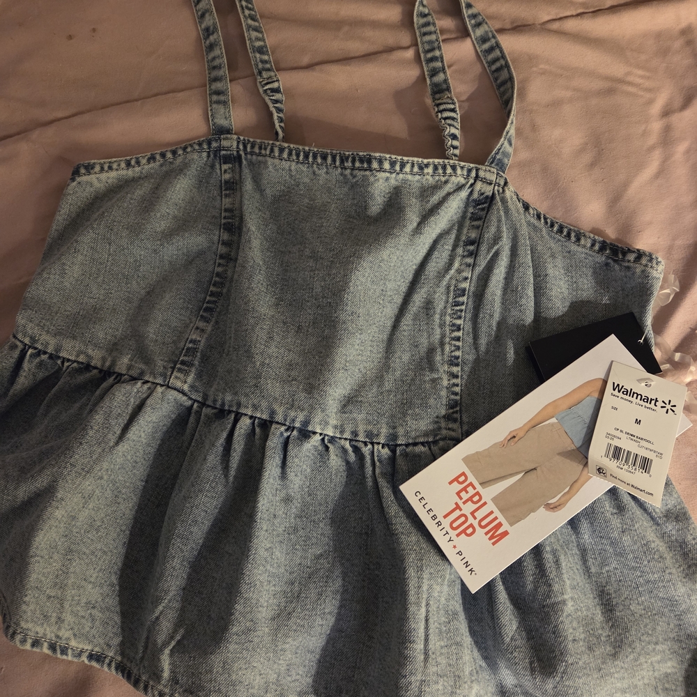 Denim Peplum Top